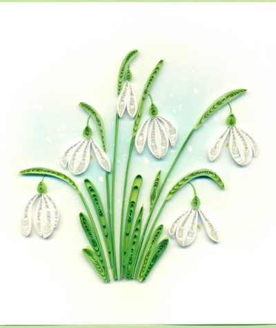 Hand Quilled Greeting Card White Lilly #10616