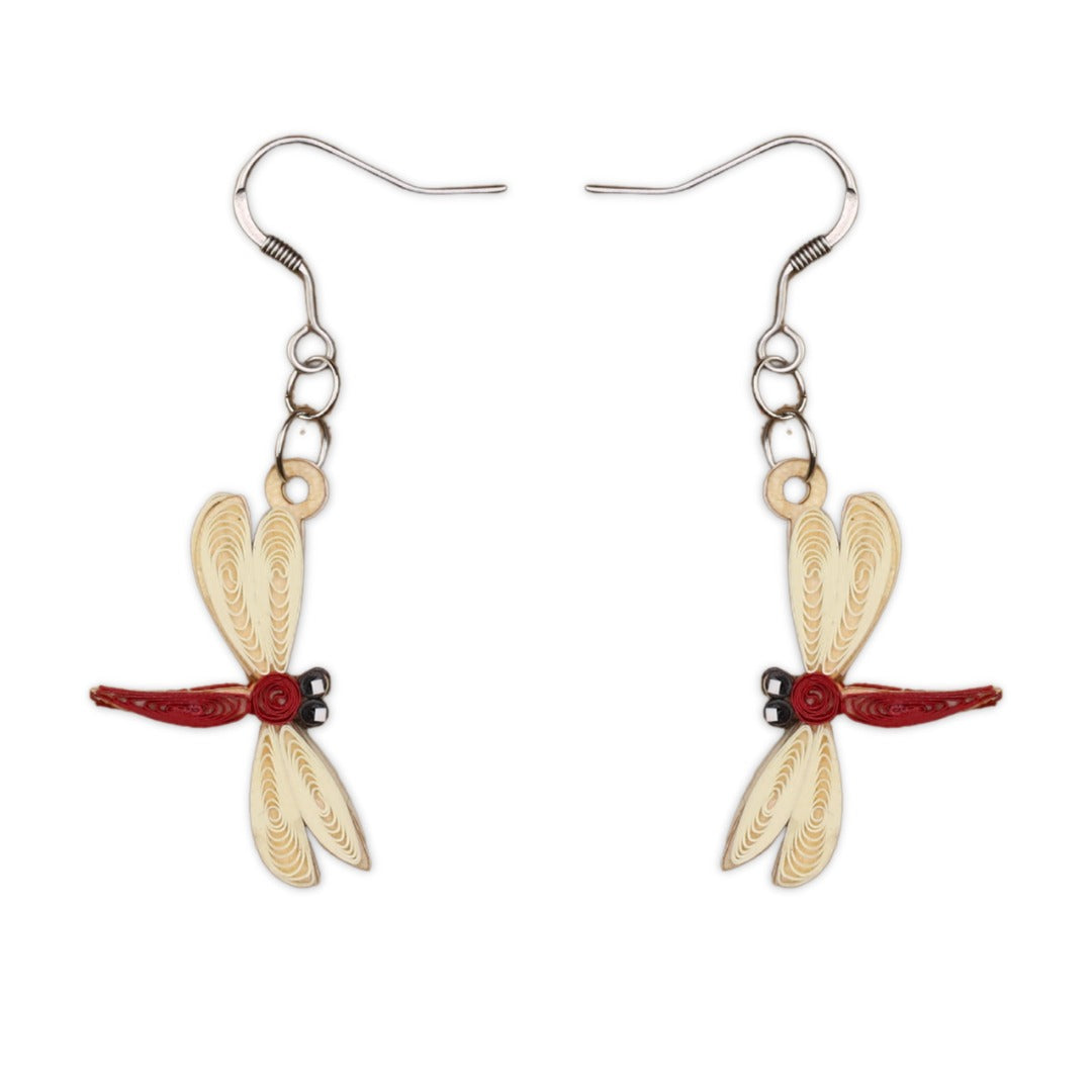 Hand Quilled Dragonfly Earrings #QE12171
