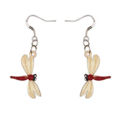 Hand Quilled Dragonfly Earrings #QE12171