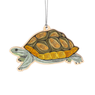 Hand Quilled Turtle Ornament #QO12093