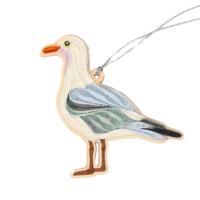 Hand Quilled Seagull Ornament #QO12088