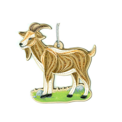 Hand Quilled Goat Ornament #QO12194