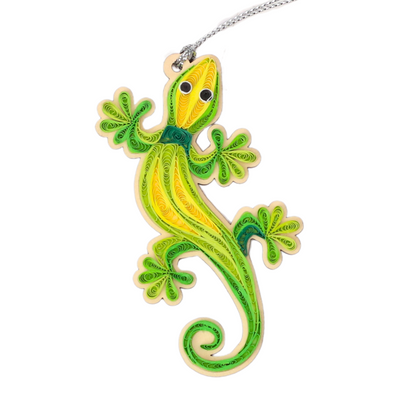 Hand Quilled Gecko Ornament #QO12092