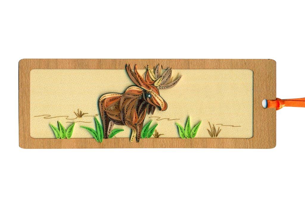 Hand Quilled Bookmark Moose #BM10693