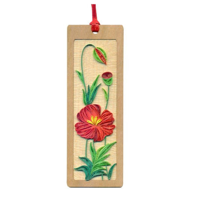 Hand Quilled Bookmark Poppy #BM10694
