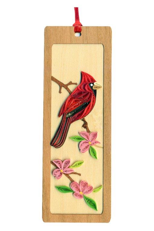 Hand Quilled Bookmark Cardinal #BM10699