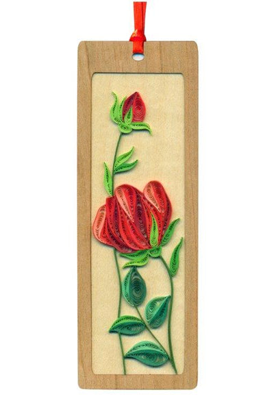 Hand Quilled Bookmark Rose #BM10704