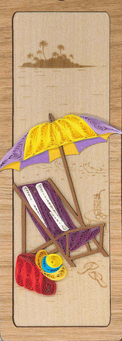 Hand Quilled Bookmark Beach Chair #BM12032