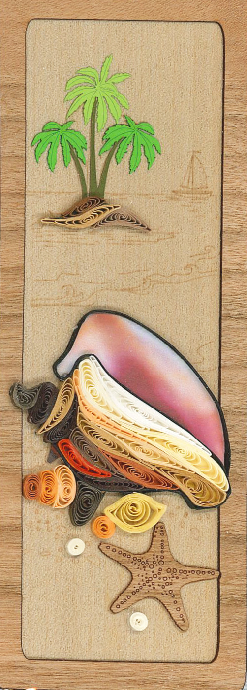 Hand Quilled Bookmark Sea Shell #BM12036