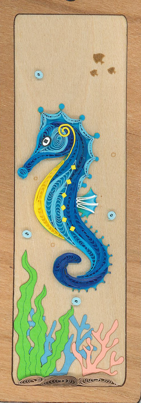 Hand Quilled Bookmark Sea Horse #BM12041
