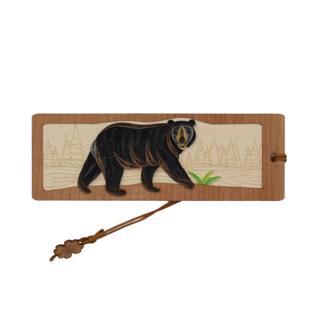 Hand Quilled Bookmark Black Bear #BM12045