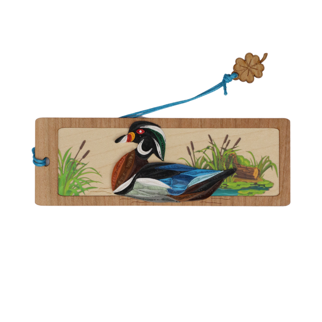 Hand Quilled Bookmark Wood Duck #BM12053