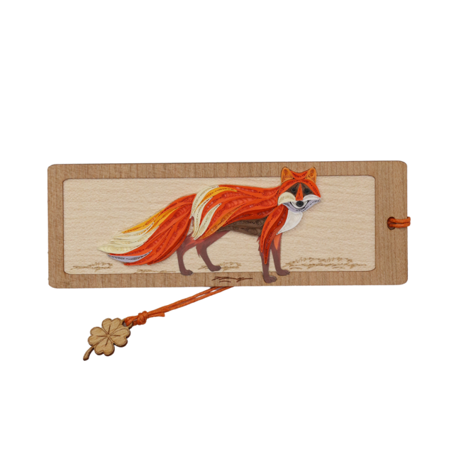 Hand Quilled Bookmark Red Fox #BM12054