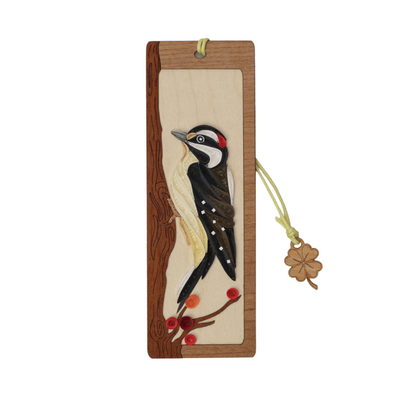 Hand Quilled Bookmark Downy Woodpecker #BM12057