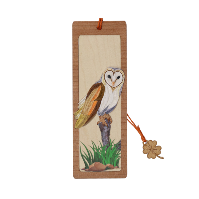 Hand Quilled Bookmark Barn Owl #12065