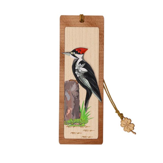 Hand Quilled Bookmark Pileated Woodpecker #BM12066