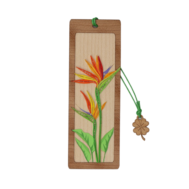 Hand Quilled Bookmark Bird of Paradise #BM12071