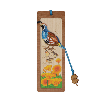 Hand Quilled Bookmark California Quail #12078