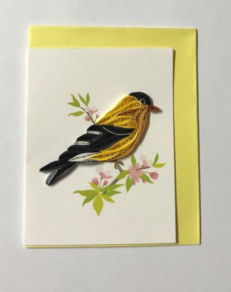 Hand Quilled Gift Enclosure Mini Card Goldfinch #GE10708