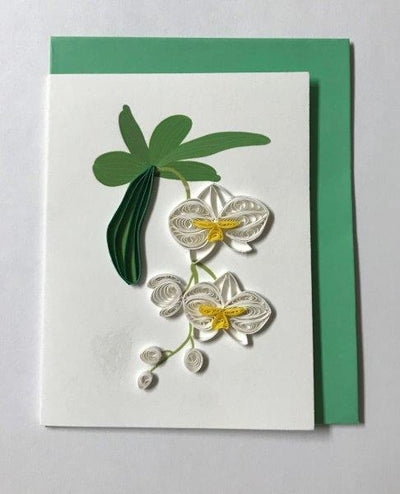 Hand Quilled Gift Enclosure Mini Card Orchids #GE10715