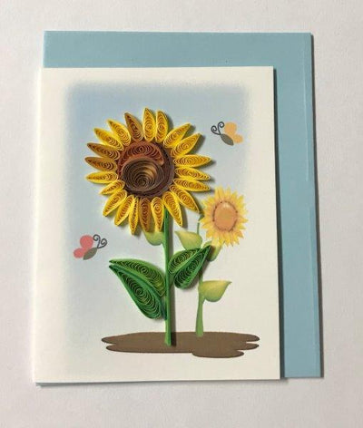 Hand Quilled Gift Enclosure Mini Card Sunflower #GE10717