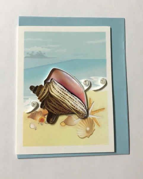 Hand Quilled Gift Enclosure Mini Card Sea Shell #GE10720