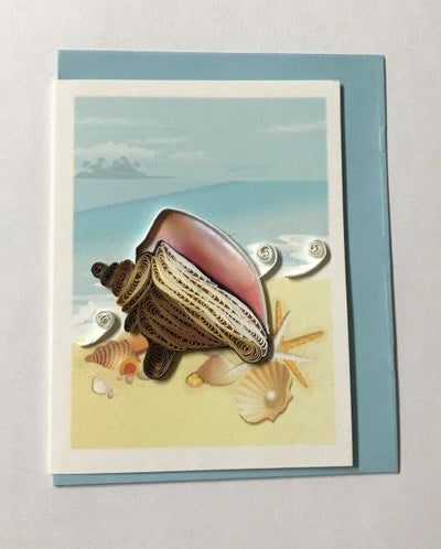 Hand Quilled Gift Enclosure Mini Card Sea Shell #GE10720