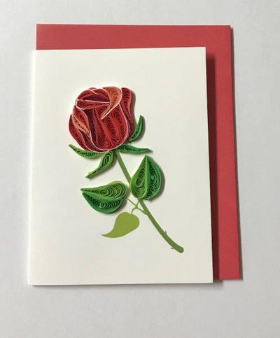 Hand Quilled Gift Enclosure Mini Card Rose #GE10722