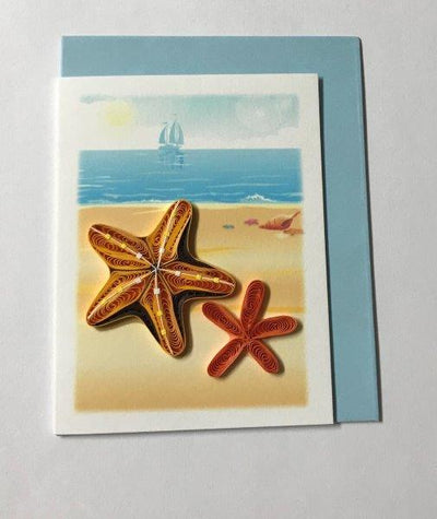 Hand Quilled Gift Enclosure Mini Card Star Fish #GE10725