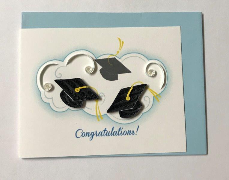 Hand Quilled Gift Enclosure Mini Card Graduation #10730
