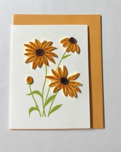 Hand Quilled Gift Enclosure Mini Card Black Eyed Susan #GE10732