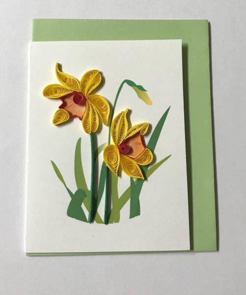 Hand Quilled Gift Enclosure Mini Card Daffodil #GE10734