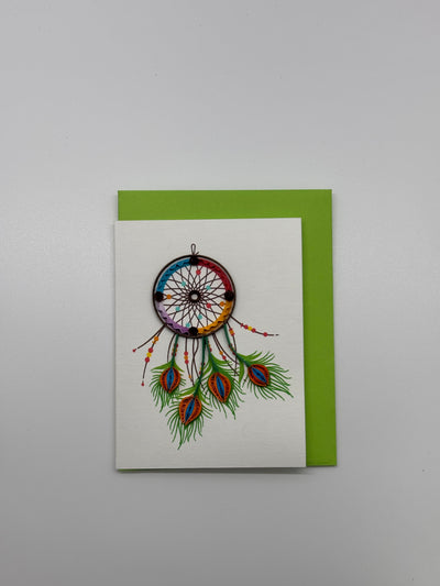 Hand Quilled Gift Enclosure Mini Card Dream Catcher #GE