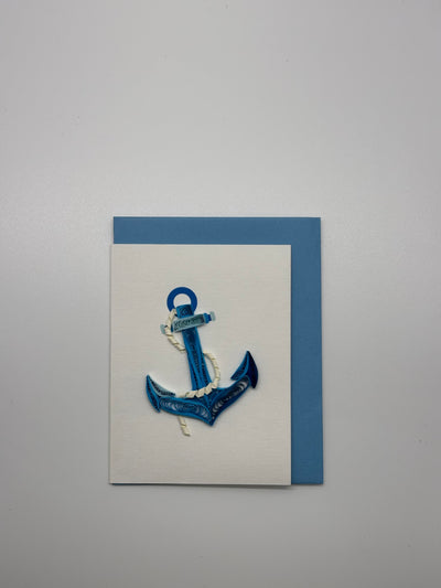 Hand Quilled Gift Enclosure Mini Card Anchor #GE