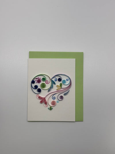 Hand Quilled Gift Enclosure Mini Card Heart #GE