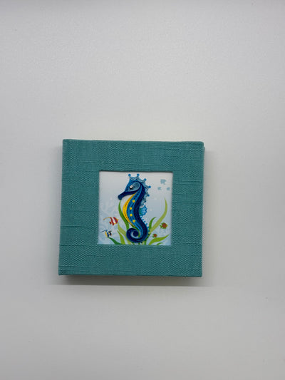 Hand Quilled Sticky Note Cover Sea Horse #SN