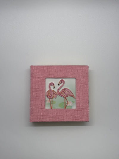 Hand Quilled Sticky Note Cover Flamingo #SN