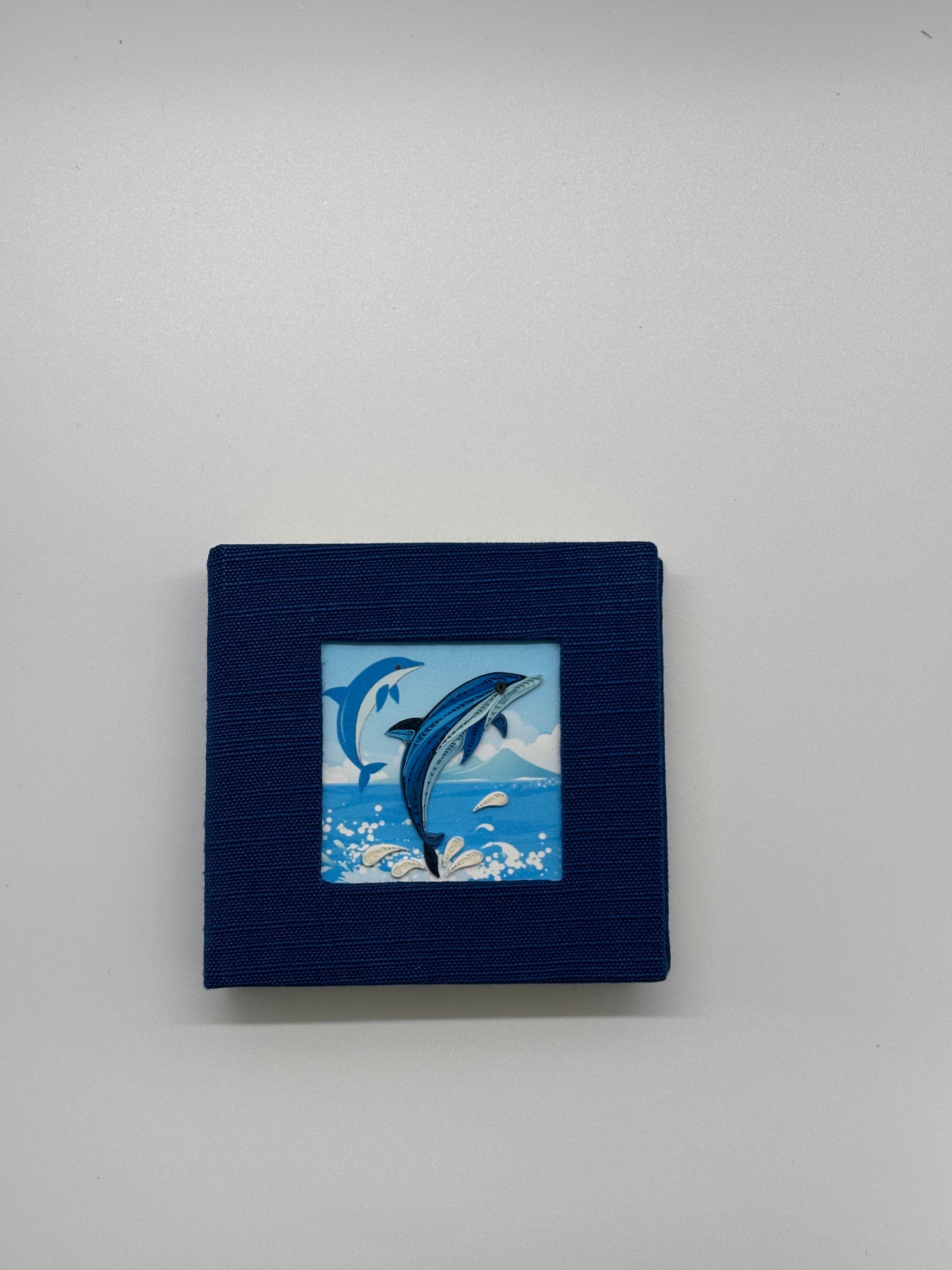 Hand Quilled Sticky Note Cover Dolphin #SN