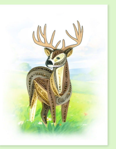Hand Quilled Gift Enclosure Mini Card Deer #GE