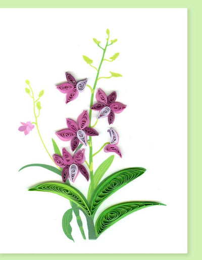 Hand Quilled Gift Enclosure Mini Card Dendrobium Orchid #GE