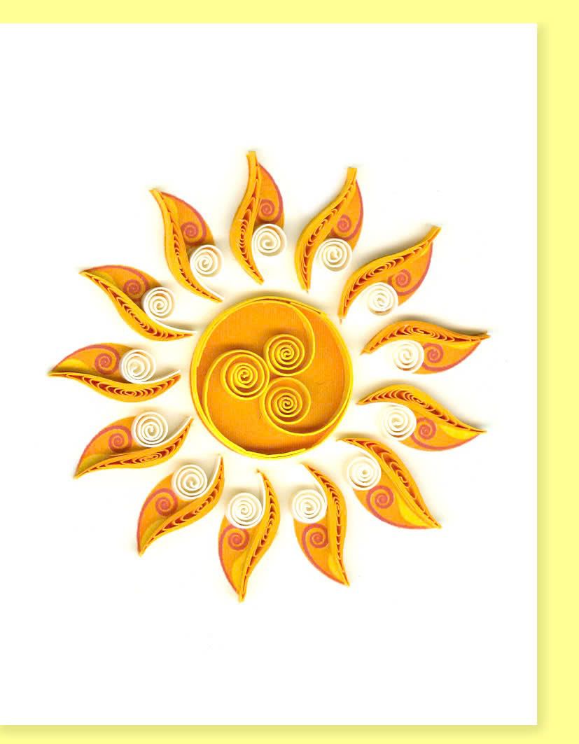 Hand Quilled Gift Enclosure Mini Card Sun #GE