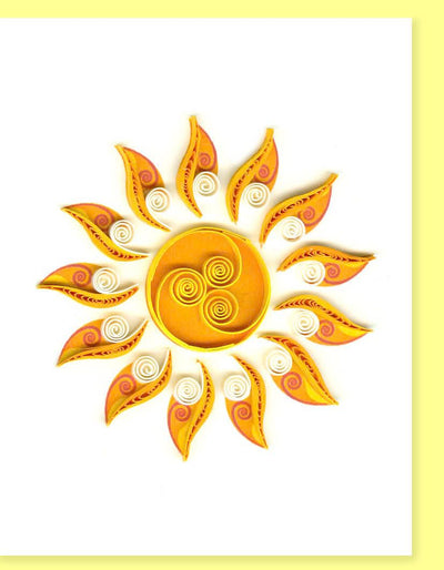 Hand Quilled Gift Enclosure Mini Card Sun #GE