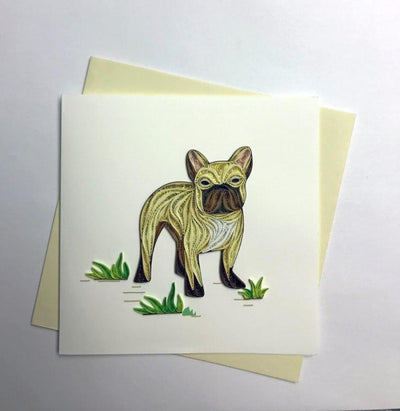 Hand Quilled Greeting French Bulldog #10244