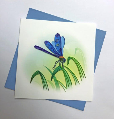 Hand Quilled Greeting Card Dragonfly #10291