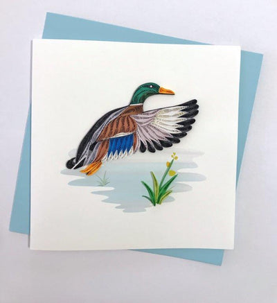 Hand Quilled Greeting Card Mallard #10319