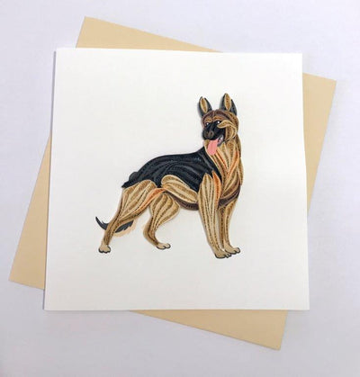Hand Quilled Greeting Card German Shepard #10345
