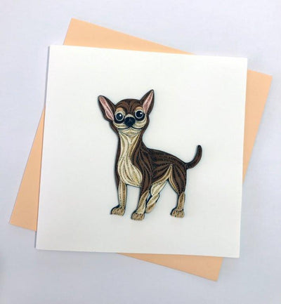 Hand Quilled Greeting Card Chihuahua #10348