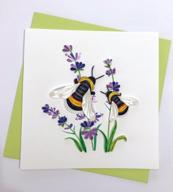 Hand Quilled Greeting Card Bumblebee #10352