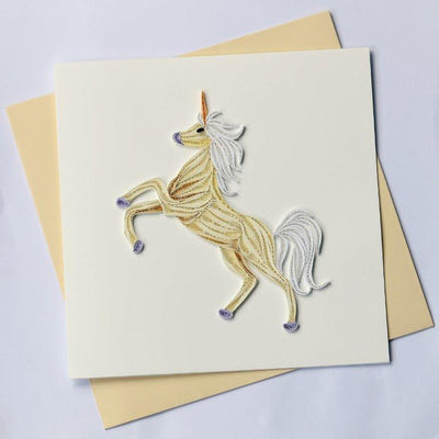 Hand Quilled Greeting Card Unicorn #10364