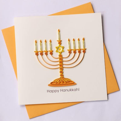 Hand Quilled Greeting Card Hanukkah #10369